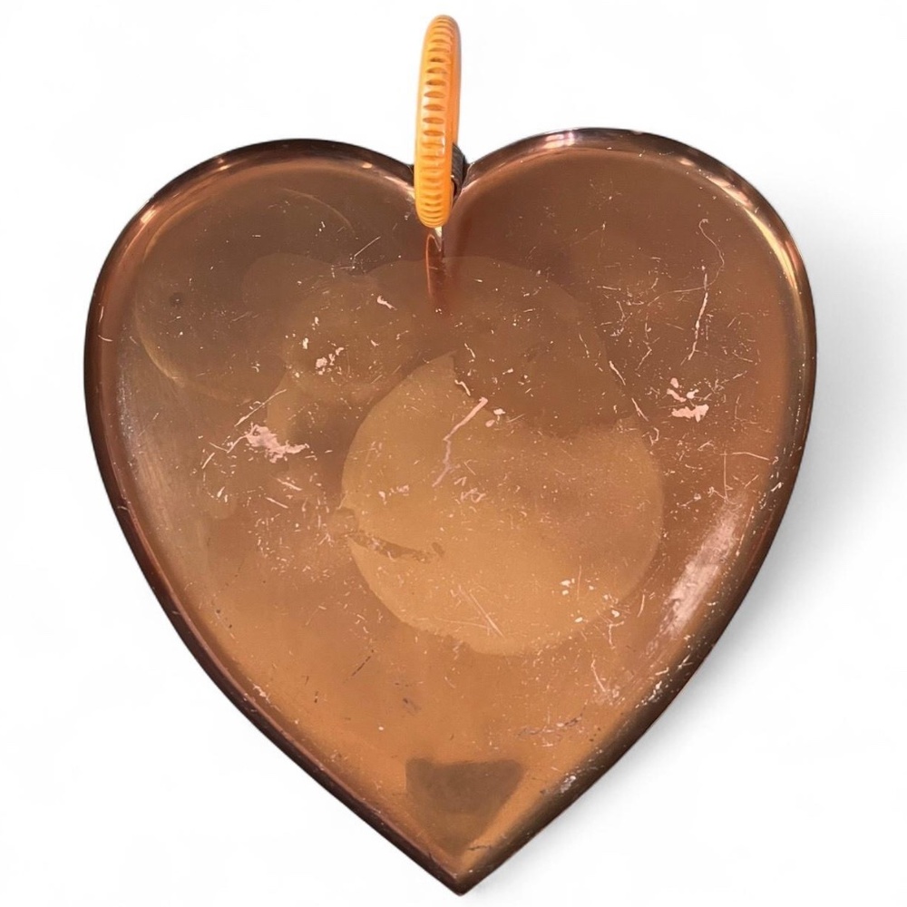 CHASE USA Vintage Copper Heart Shape Tray w/Bakelite Handle MCM Art Deco